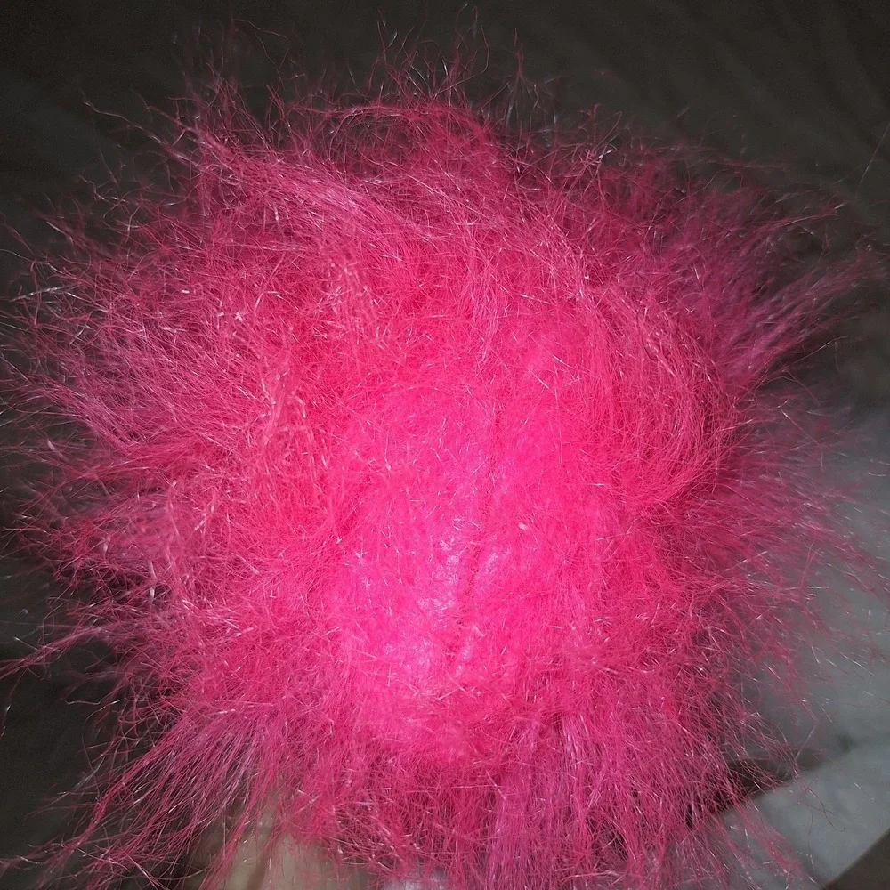 White Hot Pink Faux Fur Cat Tail Costume Accessory Fuzzy Fake Tie On 18 Inches